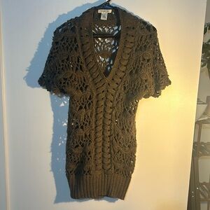 Mauve brown woven sweater dress great quality